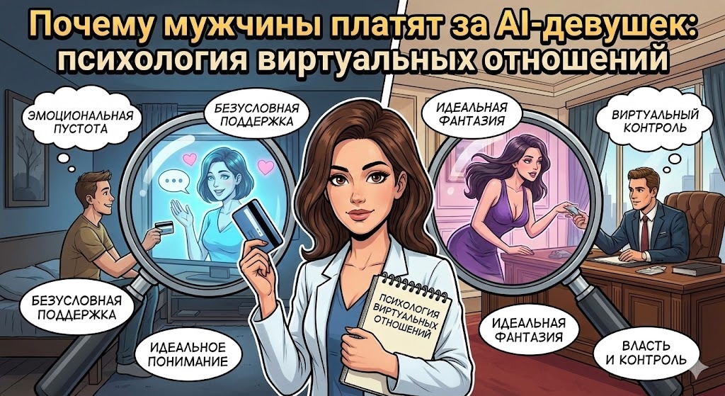 Почему мужчины выбирают AI-партнерш: взгляд на виртуальные отношения
