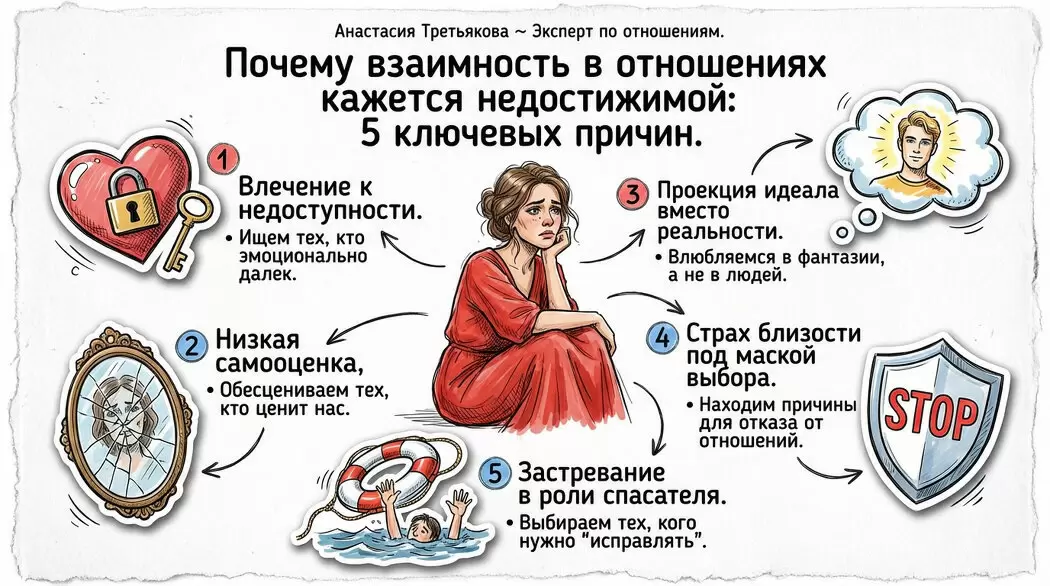 Почему взаимность в отношениях кажется недостижимой: разберем 5 причин